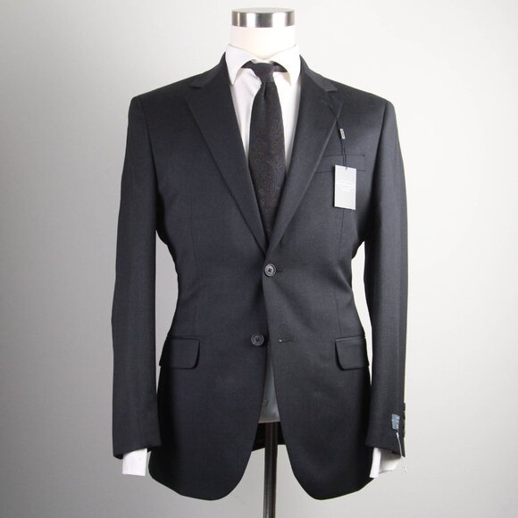 40R Pronto Uomo Men's 2pc Suit Jacket Blazer Pant Size 34W Charcoal E03256 - Picture 3 of 15